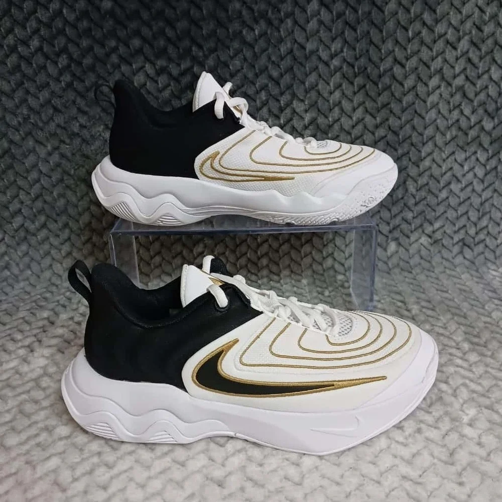 Nike Giannis Immortality 4 GS Basketball Sneakers Shoes White Black Size 2.5Y